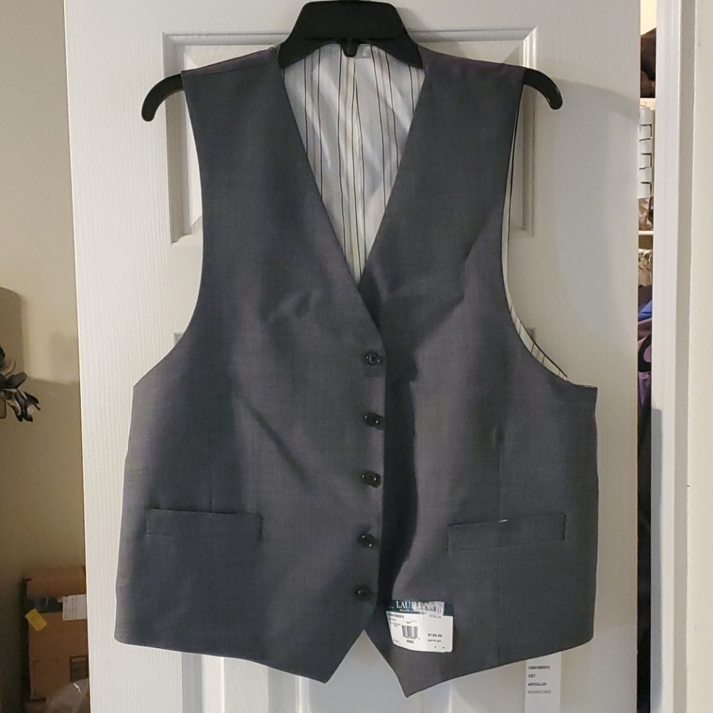 Lauren Ralph Lauren Sharkskin Suit Separate Vest